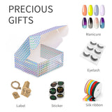 10pcs Brown Purple Silver Laser Effect Candy Chocolate Box Supports