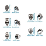 10pcs 304 SS Skull European Beads for Jewelry Making, 54x53x20mm