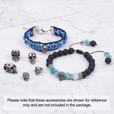 10pcs 304 SS Skull European Beads for Jewelry Making, 54x53x20mm