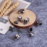 10pcs 304 SS Skull European Beads for Jewelry Making, 54x53x20mm