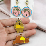 10pcs Cute Bear Enamel Charms for Jewelry Making Earring Pendant Bracelet