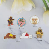 10pcs Cute Bear Enamel Charms for Jewelry Making Earring Pendant Bracelet