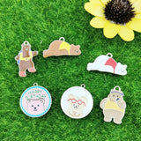 10pcs Cute Bear Enamel Charms for Jewelry Making Earring Pendant Bracelet