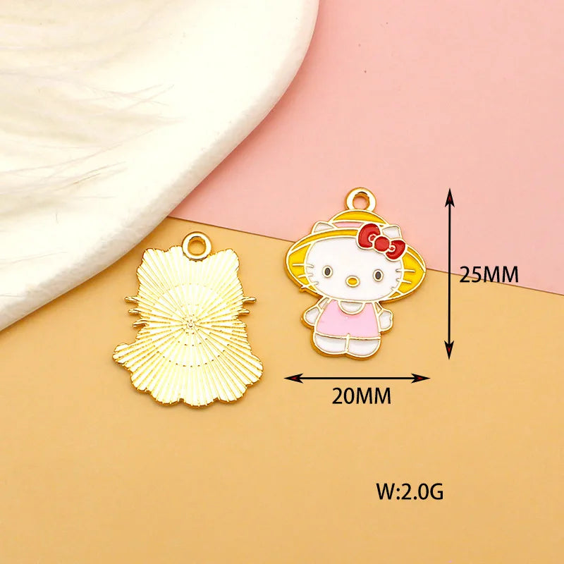 10pcs Cartoon Cat Alloy Jewelry Accessories for Jewelry Making