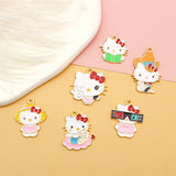 10pcs Cartoon Cat Alloy Jewelry Accessories for Jewelry Making