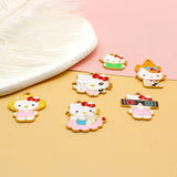 10pcs Cartoon Cat Alloy Jewelry Accessories for Jewelry Making
