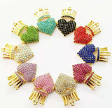 10pcs Crown Heart Charms for DIY Jewelry HT0046-HT0049