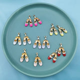 10pcs Ballet Shoes Enamel Metal Charms for DIY Jewelry Making