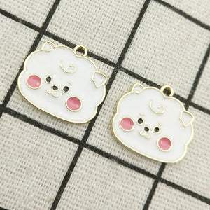 10pcs Enamel Cartoon Charm Jewelry DIY Finding 17x19mm