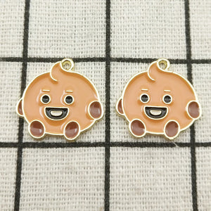 10pcs Enamel Cartoon Charm Jewelry Earring Pendant Bracelet Charms DIY Finding