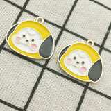 10pcs Cute Cartoon Enamel Charm Jewelry Craft Supplies