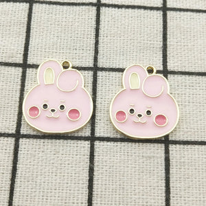 10pcs Enamel Cartoon Charm Jewelry Earring Pendant DIY Finding 18x21mm