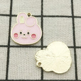 10pcs Enamel Cartoon Charm Jewelry Earring Pendant DIY Finding 18x21mm