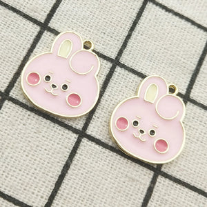 10pcs Enamel Cartoon Charm Jewelry Earring Pendant DIY Finding 18x21mm