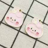 10pcs Enamel Cartoon Charm Jewelry Earring Pendant DIY Finding 18x21mm
