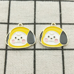 10pcs Cute Cartoon Enamel Charm Jewelry Craft Supplies