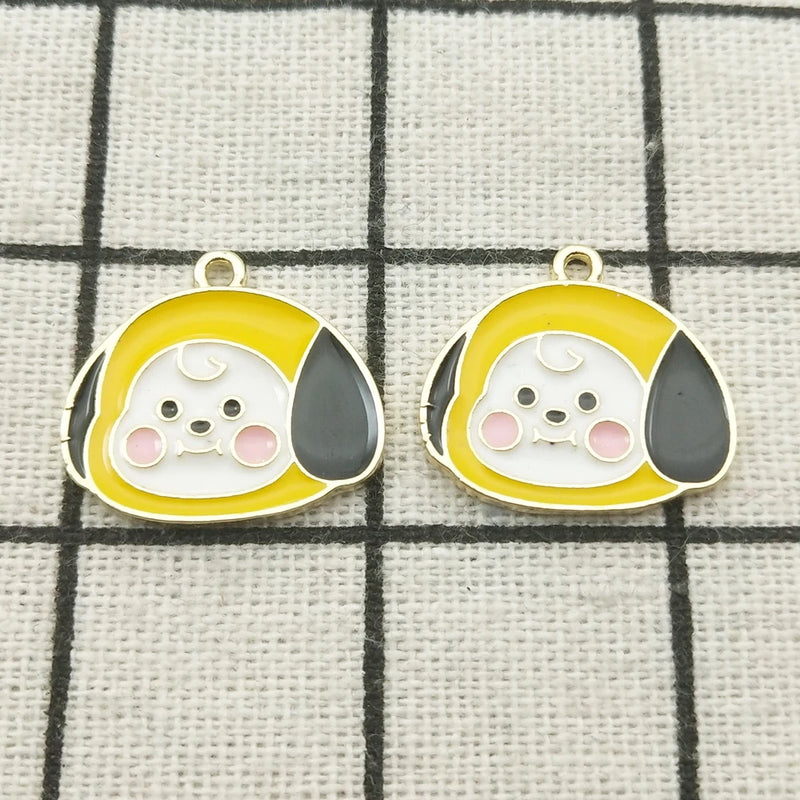 10pcs Cute Cartoon Enamel Charm Jewelry Craft Supplies