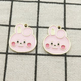 10pcs Enamel Cartoon Charm Jewelry Earring Pendant DIY Finding 18x21mm
