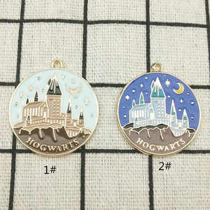 10pcs Enamel Castle Charm Night Jewelry Accessories Earring Pendant