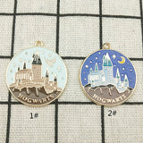 10pcs Enamel Castle Charm Night Jewelry Accessories Earring Pendant