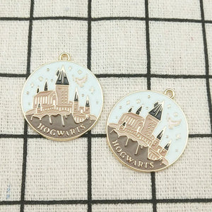 10pcs Enamel Castle Charm Night Jewelry Accessories Earring Pendant