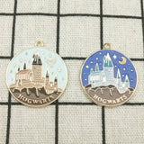 10pcs Enamel Castle Charm Night Jewelry Accessories Earring Pendant