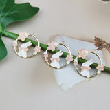 10pcs Enamel Flowers Rabbit Charm Jewelry Accessories DIY Finding 30*31mm