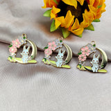 10pcs Enamel Flowers Rabbit Charm Jewelry DIY Finding 30*32mm