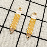 10pcs Enamel Pencil Charm Jewelry Accessories 5x31mm