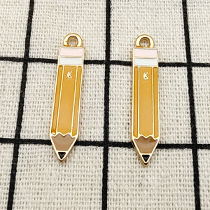 10pcs Enamel Pencil Charm Jewelry Accessories 5x31mm