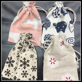 10pcs Animal Design Fabric Gift Pouches, Size 10x14mm, Jewelry/Candy Bags