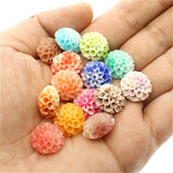 10pcs Coral 10~15mm Round Flower Loose Beads for Jewelry Making