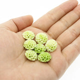 10pcs Coral 10~15mm Round Flower Loose Beads for Jewelry Making