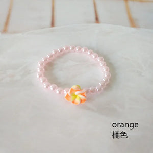 10pcs Soft TaoHua Pink 6MM Pearl Beads Children's Bracelets for Girls Jewelry