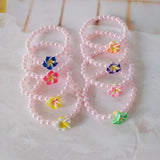 10pcs Soft TaoHua Pink 6MM Pearl Beads Children's Bracelets for Girls Jewelry