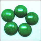 10pcs 25mm Green Jade Stone Cabochons Round Shape, Natural Gemstone Cabs
