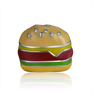 10pcs Hamburger Floating Charms for Glass Locket Necklace