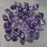 10pcs Amethyst Pendant Reiki Charm Jewelry Making Necklace Earring Accessories