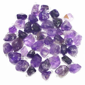 10pcs Amethyst Pendant Reiki Charm Jewelry Making Necklace Earring Accessories