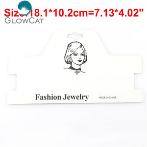 10pcs White/Brown Paper PVC Card for Jewelry Display