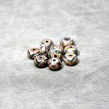 10pcs 8*12mm 3 eyes DZI Drum shape pan green pattern store skin agate DZI