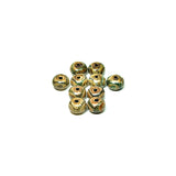 10pcs 8*12mm 3 eyes DZI Drum shape pan green pattern store skin agate DZI