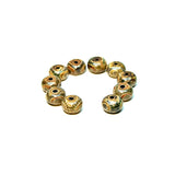 10pcs 8*12mm 3 eyes DZI Drum shape pan green pattern store skin agate DZI