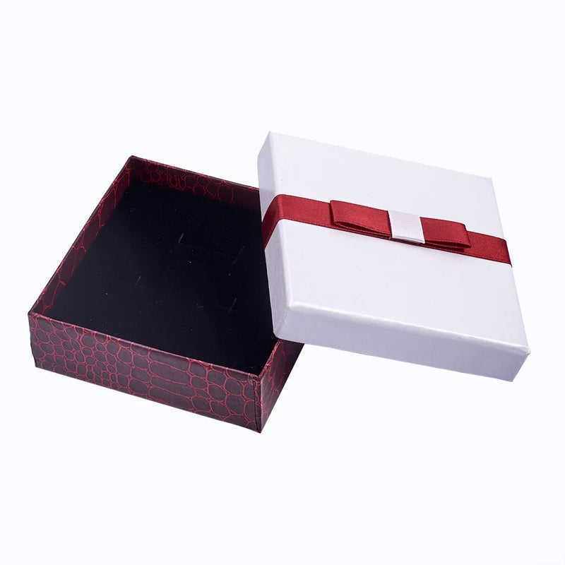 10pcs Cardboard Jewelry Gift Boxes Storage with Bowknot Rectangle