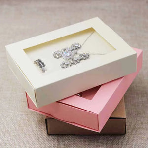 10pcs Kraft/Beige/Pink Jewelry Display Box DIY for Wedding Favors