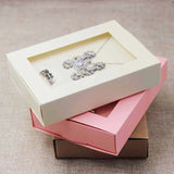 10pcs Kraft/Beige/Pink Jewelry Display Box DIY for Wedding Favors