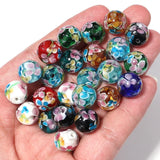 10pcs 12mm Luminous Flower Lampwork Beads for Necklace and Bracelet Making