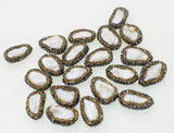 10pcs Biwa Baroque Zircon Freshwater Pearl Beads 14*19mm DIY Jewelry Making
