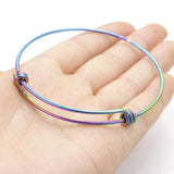 10pcs 1.6mm Stainless Steel Rainbow Cable Wire Bracelet DIY Bangles