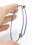 10pcs 1.6mm Stainless Steel Rainbow Cable Wire Bracelet DIY Bangles